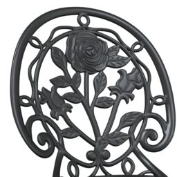 Berkfield Home 3 Piece Garden Bistro Set Black Cast Aluminium - thumbnail 9