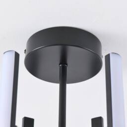 NIVOR 6 Light Sputnik LED Chandelier Ceiling DIY Rod Adjustable 3 Color in Black - thumbnail 8