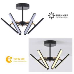 NIVOR 6 Light Sputnik LED Chandelier Ceiling DIY Rod Adjustable 3 Color in Black - thumbnail 3