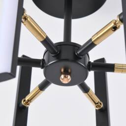 NIVOR 6 Light Sputnik LED Chandelier Ceiling DIY Rod Adjustable 3 Color in Black - thumbnail 9