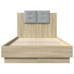 Berkfield Home Soft Bed Frame without Mattress Sonoma Oak 90x190 cm Single in Light Tan - thumbnail 4