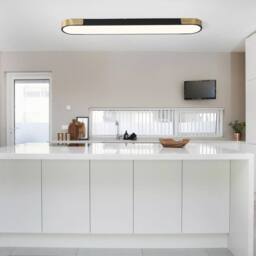 NIVOR Dimmable 1-Light 70cm LED Flush Mount Linear Ceiling Lamp with Remote in Black - thumbnail 8