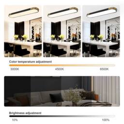 NIVOR Dimmable 1-Light 70cm LED Flush Mount Linear Ceiling Lamp with Remote in Black - thumbnail 4