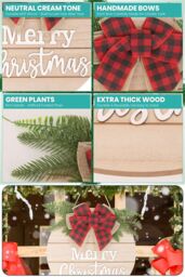 Neel Blue Merry Christmas Hanging Sign - 29.5cm in Beige - thumbnail 3