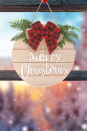 Neel Blue Merry Christmas Hanging Sign - 29.5cm in Beige - thumbnail 5