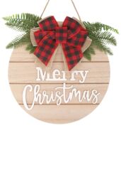 Neel Blue Merry Christmas Hanging Sign - 29.5cm in Beige