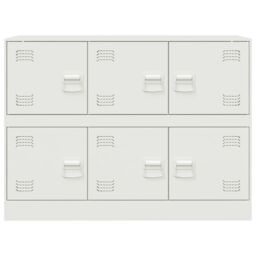 Berkfield Home Sideboard White 99x39x73 cm Steel - Size: 99 x 39 x 73 cm - thumbnail 6