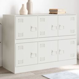 Berkfield Home Sideboard White 99x39x73 cm Steel - Size: 99 x 39 x 73 cm