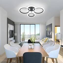COMELY 32W Memory Function Ceiling Lights with APP Remote Control, Black - thumbnail 4