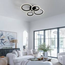 COMELY 32W Memory Function Ceiling Lights with APP Remote Control, Black - thumbnail 7