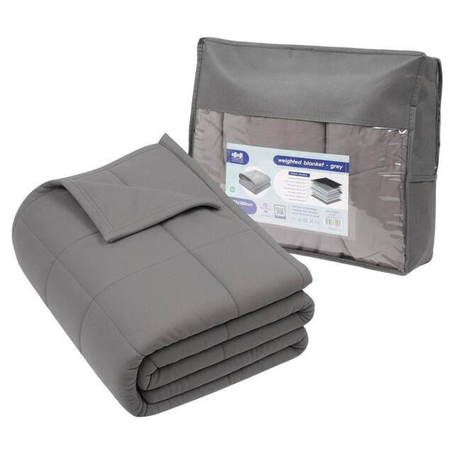 Harbour Housewares Weighted Blanket with Storage Bag - 125 x 180cm - 6kg in Grey - Size: 125 x 180 cm - image 1