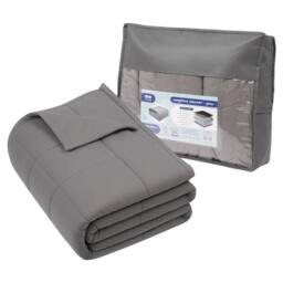Harbour Housewares Weighted Blanket with Storage Bag - 125 x 180cm - 6kg in Grey - Size: 125 x 180 cm - thumbnail 1