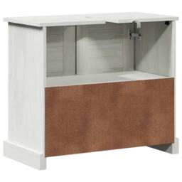 "Berkfield Home Sink Cabinet ""VIGO"" with Doors, 67.5x34x59 cm, made from solid pi in White - Size: 67.5x34x59 cm" - thumbnail 8