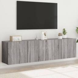 Berkfield Home TV Cabinets Wall-mounted 2 pcs Grey Sonoma 80x30x41 cm - Size: 80 x 30 x 41 cm - thumbnail 2