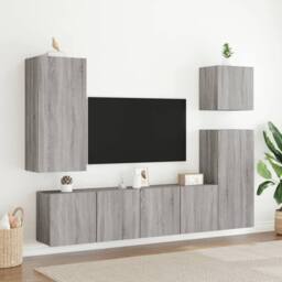 Berkfield Home TV Cabinets Wall-mounted 2 pcs Grey Sonoma 80x30x41 cm - Size: 80 x 30 x 41 cm - thumbnail 3
