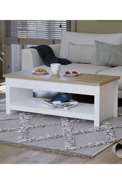 Home Discount Vida Designs Arlington Coffee Table Shelf Storage Living Room in White - image 1