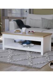 Home Discount Vida Designs Arlington Coffee Table Shelf Storage Living Room in White - thumbnail 1