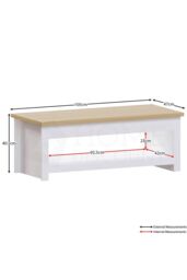 Home Discount Vida Designs Arlington Coffee Table Shelf Storage Living Room in White - thumbnail 2