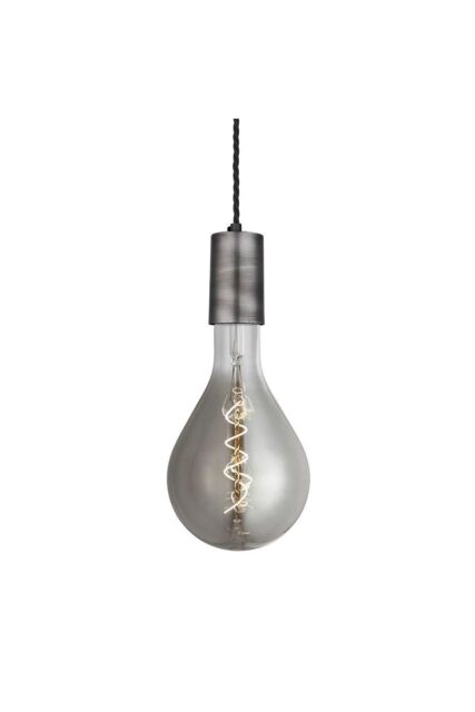 Industville Sleek Large Edison Pendant, 1 Wire - Pewter in Dark Grey