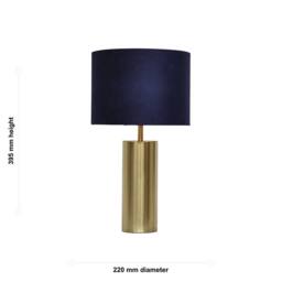 First Choice Lighting Amber - Gold Touch Operated 40cm Table Lamp Navy Blue Velvet Shade - thumbnail 5