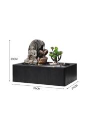Garden Sanctuary Buddha Zen Tabletop Water Fountain with LED Light & Tealight Holder in Natural - thumbnail 6