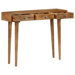 Berkfield Home Console Table Solid Mango Wood 102x30x79 cm in Brown - Size: 102 x 30 x 79 cm - thumbnail 3