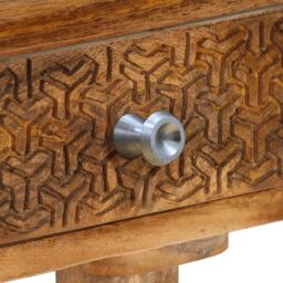 Berkfield Home Console Table Solid Mango Wood 102x30x79 cm in Brown - Size: 102 x 30 x 79 cm - thumbnail 6