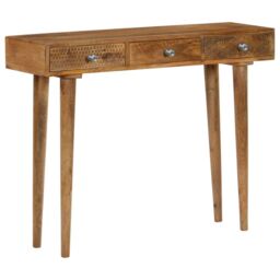 Berkfield Home Console Table Solid Mango Wood 102x30x79 cm in Brown - Size: 102 x 30 x 79 cm - thumbnail 1