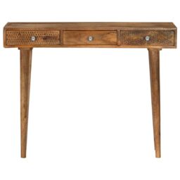 Berkfield Home Console Table Solid Mango Wood 102x30x79 cm in Brown - Size: 102 x 30 x 79 cm - thumbnail 2