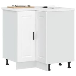 Berkfield Home Kitchen Corner Base Cabinet Porto White Engineered Wood - thumbnail 2