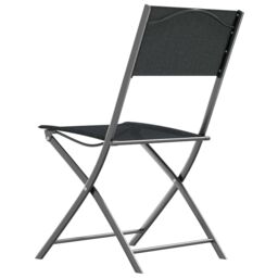 Berkfield Home Folding Outdoor Chairs 4 pcs Black Steel & Textilene - thumbnail 6