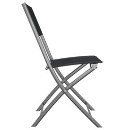 Berkfield Home Folding Outdoor Chairs 4 pcs Black Steel & Textilene - thumbnail 5