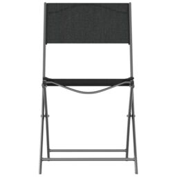 Berkfield Home Folding Outdoor Chairs 4 pcs Black Steel & Textilene - thumbnail 4