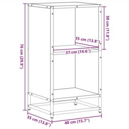 Berkfield Home Book Cabinet Sonoma Oak 40x35x76 cm Engineered Wood in Brown - Size: 40 x 35 x 76 cm - thumbnail 9