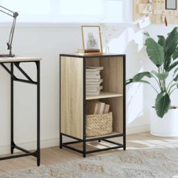 Berkfield Home Book Cabinet Sonoma Oak 40x35x76 cm Engineered Wood in Brown - Size: 40 x 35 x 76 cm - thumbnail 3