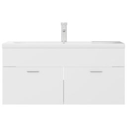 Berkfield Home Sink Cabinet with Built-in Basin White Engineered Wood - thumbnail 3