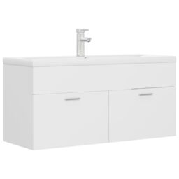 Berkfield Home Sink Cabinet with Built-in Basin White Engineered Wood - thumbnail 2