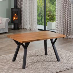 Artemis Home Verona 140cm Wooden Veneer Dining Table in Brown - thumbnail 2