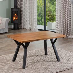 Artemis Home Verona 140cm Wooden Veneer Dining Table in Brown - thumbnail 1