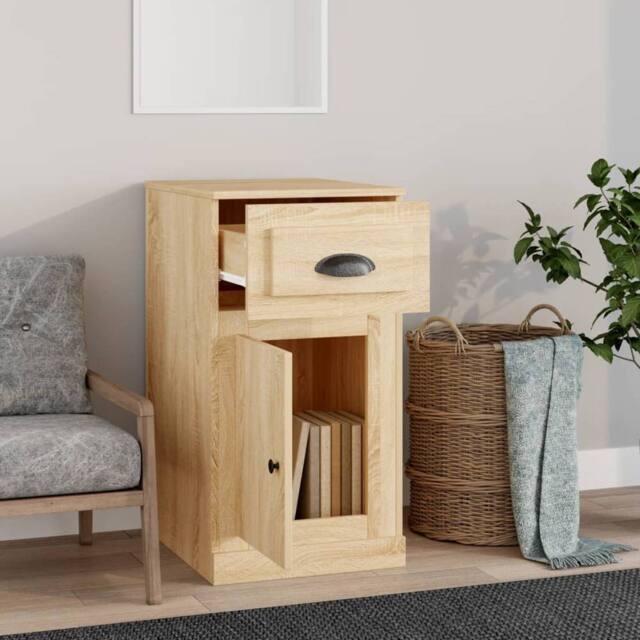Berkfield Home Side Cabinet with Drawer Sonoma Oak 40x50x75 cm Engineered Wood in Light Tan - Size: 40 x 50 x 75 cm - image 1