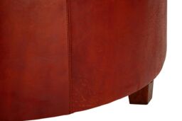 Orsina Elegant Design Round Buttoned Stool, Leather Upholstered Modern Bar Stool, Button Tufted Luxury Bar Stool in Brown - thumbnail 4