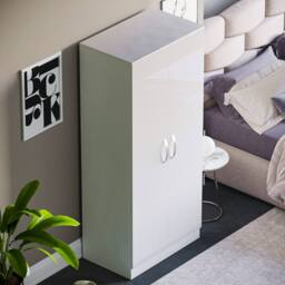 HD Designs Hulio 2 Door Wardrobe Storage MDF 1700 x 760 x 470 mm in White - thumbnail 5