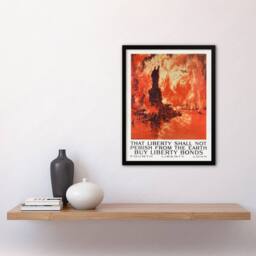 Artery8 Joseph Pennell Liberty Shall Not Perish From The Earth Framed Art in Orange - Size: A4 - thumbnail 4