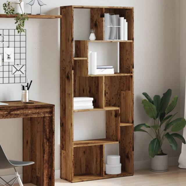 Berkfield Home Modern Bookcase Old Wood 67x24x161 cm Engineered Wood in Brown - Size: 67 x 24 x 161 cm - image 1