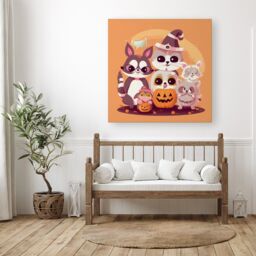 "Warren Reed - Designer Pets Trick Or Treat Canvas - Size: W30"" x H30""" - thumbnail 1