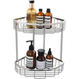 EONLION 2 TIER Shower Wall Mounted Corner Rack in Silver - thumbnail 1