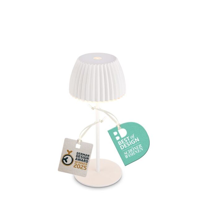 BRILONER Riffle Mini Dimmable Rechargeable USB C Design Award LED Table Lamp in White - image 1