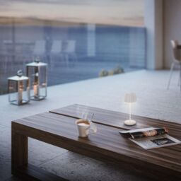 BRILONER Riffle Mini Dimmable Rechargeable USB C Design Award LED Table Lamp in White - thumbnail 6