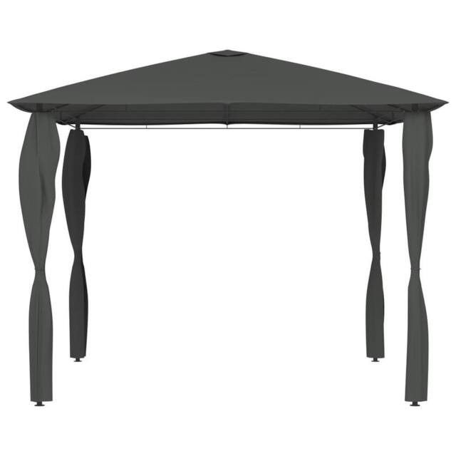 Berkfield Home Gazebo with Post Covers 3x3x2.6 m Anthracite 160 g/m ² in Dark Grey - image 1