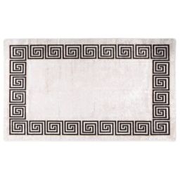 Berkfield Home Rug Washable 120x180 cm Light Beige Anti Slip - Size: 100 cm diameter - thumbnail 1